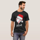 Detroit Baseball Heart Santa Hat Merry Xmas Tシャツ (正面フル)