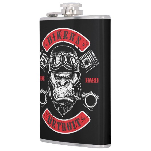 Detroit Biker Motorrad Chopper Gorilla フラスク (左)