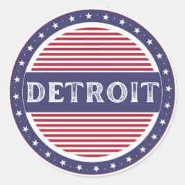 Detroit City Pride Emblem – American Identity ラウンドシール