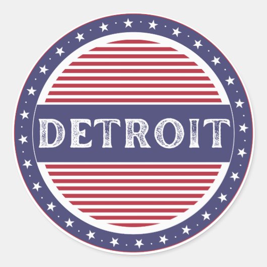 Detroit City Pride Emblem – American Identity ラウンドシール (正面)