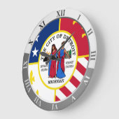 Detroit flag Large Clock ラージ壁時計 (傾斜)