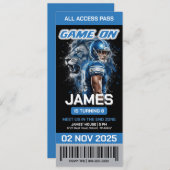 Detroit Football Ticket Birthday Invitation 招待状 (正面/裏面)