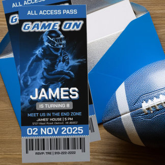 Detroit Football Ticket Invitation 招待状