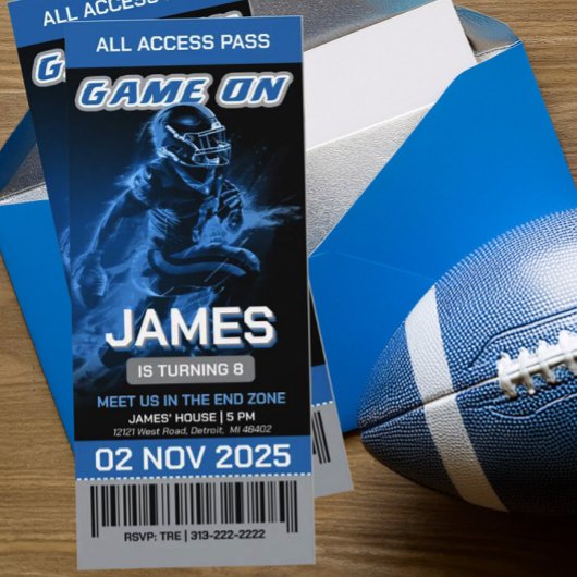 Detroit Football Ticket Invitation 招待状