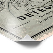 detroit map print poster canvas | michigan フォトプリント            (角)