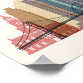 Detroit, Michigan | City Skyline ポスター (角)