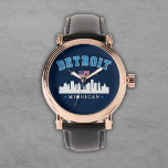 Detroit Michigan Est. 1701 Funny 腕時計<br><div class="desc">Diseño vintage en Honor a la Hermosa ciudad Americana de Detroit. Detroit es la ciudad más grande del estado de Michigan,  en la zona central occidental.</div>