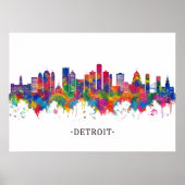 Detroit Michigan Skyline ポスター (正面)