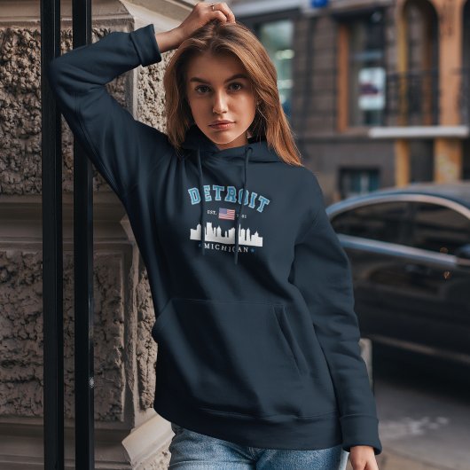 Detroit Michigan Skyline City パーカ
