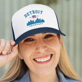 Detroit Michigan Skyline city Est. 1701  キャップ