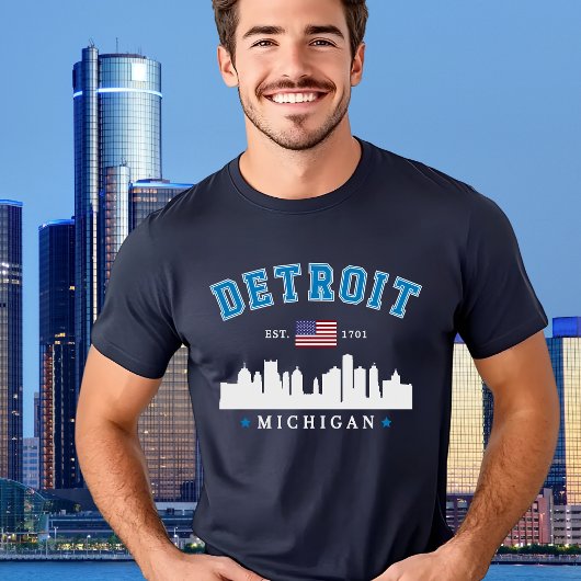 Detroit Michigan Skyline City - Souvenir Detroit Tシャツ