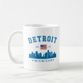 Detroit Michigan U.S.A. Skyline City コーヒーマグカップ (左)