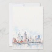 Detroit Michigan Watercolor Scape Bridal Shower 招待状 (裏面)