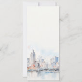 Detroit Michigan Watercolor Scape Wedding Menu 招待状 (裏面)