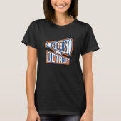 Detroit Navy Blue And Orange Megaphone Tシャツ (正面)