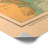 Detroit River Chart Map ポスター (角)