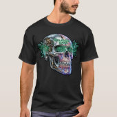 Deus Ex Data – Cyberpunk Skull T-Shirt Design Tシャツ (正面)