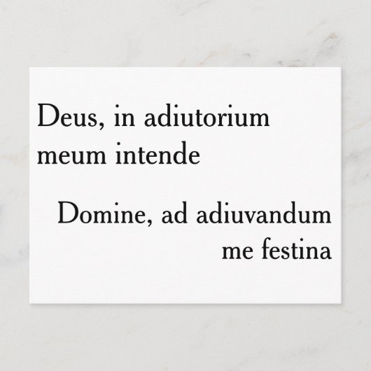 Deus, in adiutorium meum intende – はがき (正面)
