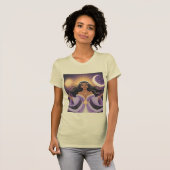Deusa Lua Sol Mulher Mística Camiseta Espiritual B Tシャツ (正面フル)