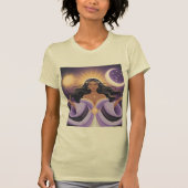 Deusa Lua Sol Mulher Mística Camiseta Espiritual B Tシャツ (正面)