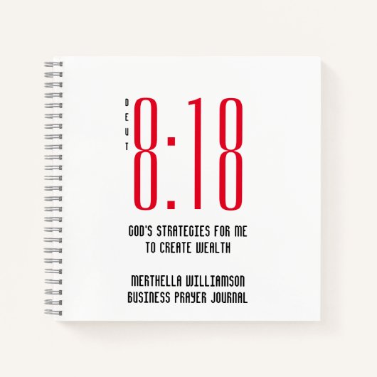 DEUT 8v18 パーソナライズされたビジネス祈り日記 ノートブック (正面)