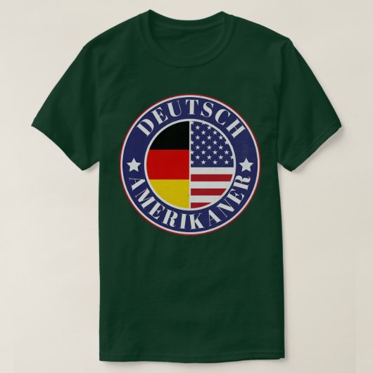 DeutchAmerikanerドイツアメリカンバッジドドイツFla Tシャツ (デザイン正面)