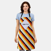 Deutchland and German Flag Tiled with Your Name エプロン (着用した状態)