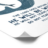 Deuteronomy 31_8 Whale Shark Christian Faith Pun O ポスター (角)