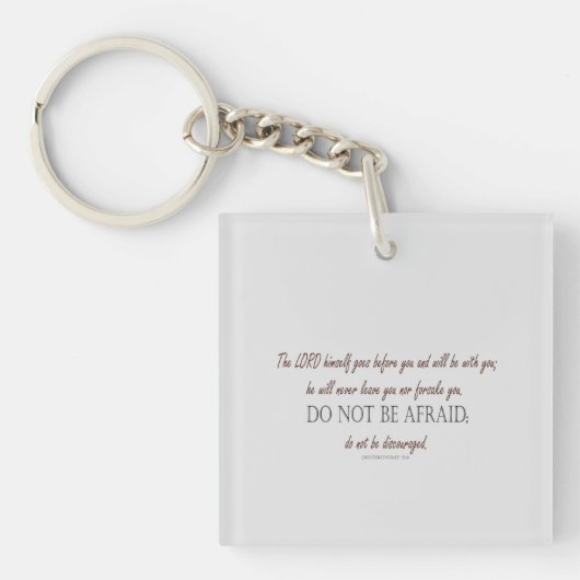 Deuteronomy 31 Do Not Be Afraid, Floral Borders キーホルダー (正面)