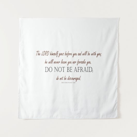 Deuteronomy 31 Do Not Be Afraid, Floral Borders タペストリー (正面)