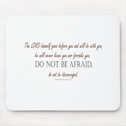 Deuteronomy 31 Do Not Be Afraid, Floral Borders マウスパッド (正面)