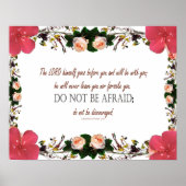 Deuteronomy 31, Do not be afraid, Red Floral ポスター (正面)