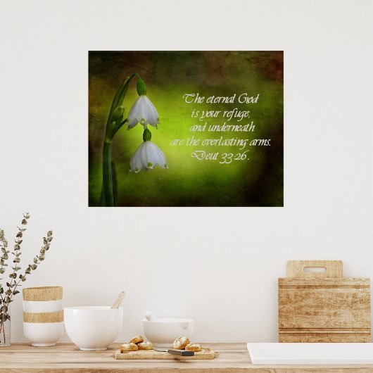 Deuteronomy 33:26 Eternal Refuge Inspirational ポスター (キッチン)