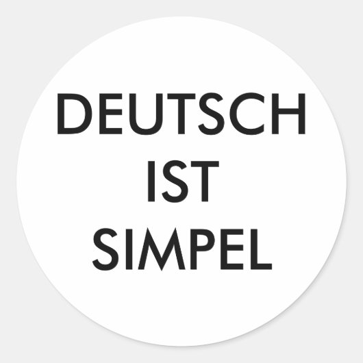 "Deutsch ist simpel"スタンプ(Zagoooo) ラウンドシール (正面)