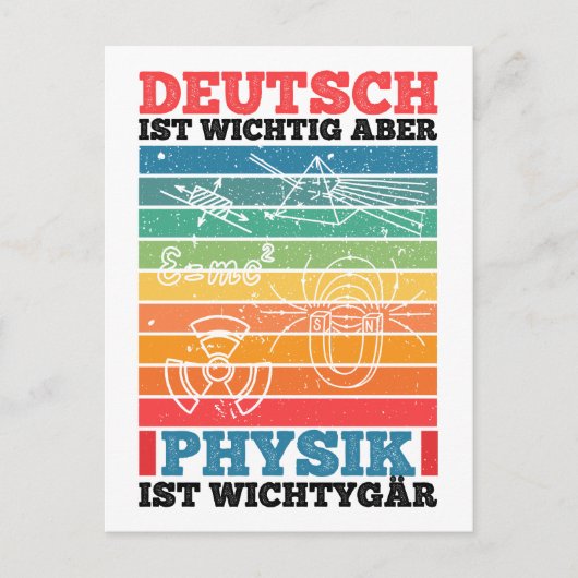 Deutsch Ist Wichtig Aber Physik Ist Wichtiger ポストカード (正面)