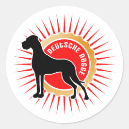 Deutsche Dogge Aufkleber ラウンドシール