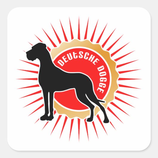 Deutsche Doggenのステッカー スクエアシール (正面)