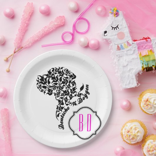 Deutsche Doggen Kopf Illustration Blatt ペーパープレート (パーティー)