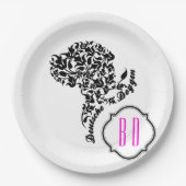 Deutsche Doggen Kopf Illustration Blatt ペーパープレート (正面)