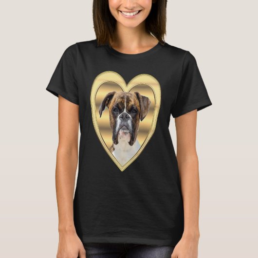 Deutscher Boxer  Dog Heart   Boxer  German Boxer   Tシャツ (正面)