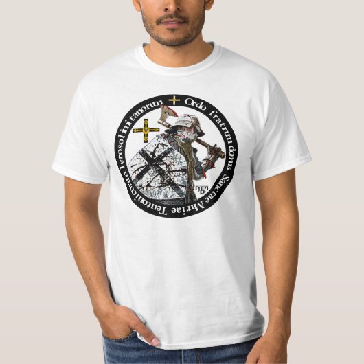 Deutscher Orden Ritter mit Axt Shirt Tシャツ (正面)