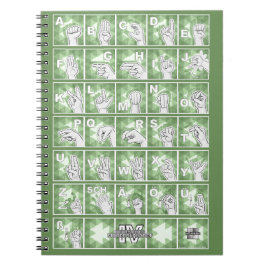 Deutsches Fingeralphabet 4 - grün / ノートブック