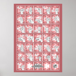 Deutsches Fingeralphabet 4 - rot / ポスター