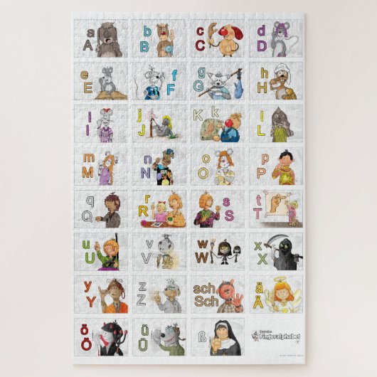 Deutsches Fingeralphabet II ジグソーパズル (縦)