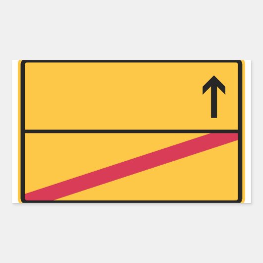 Deutsches Ortsschild, Ortsausfahrt 長方形シール (正面)