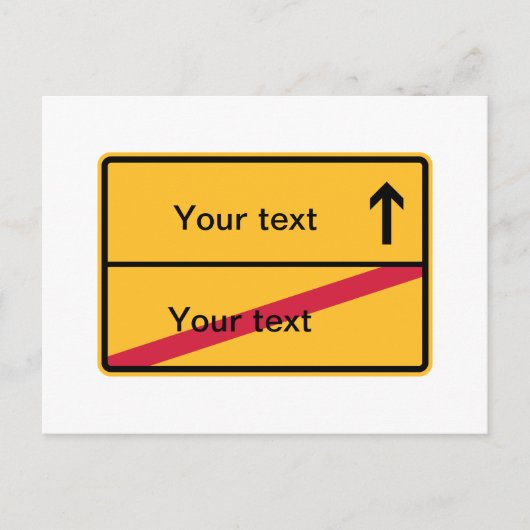 Deutsches Ortsschild、Ortsausfart ポストカード (正面)