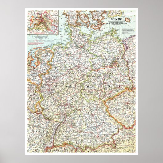" Deutschland: 1959/heute - Detailerte Landkarte ポスター (正面)