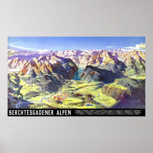 Deutschland: 2021 - Alpen Berchtesgaden Panorama ポスター (正面)