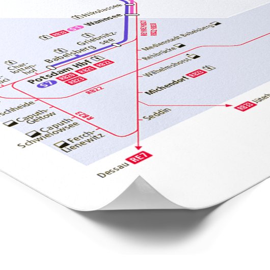 " Deutschland: 2021/heute Berlin - Liniennetz ポスター (角)