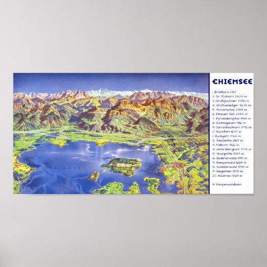 " Deutschland: 2021/heute - Chiemsee Panorama Tass ポスター (正面)